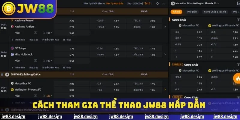 Cách tham gia thể thao JW88 hấp dẫn