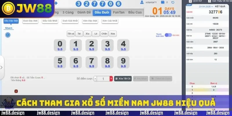 Cách tham gia xổ số miền nam JW88 hiệu quả